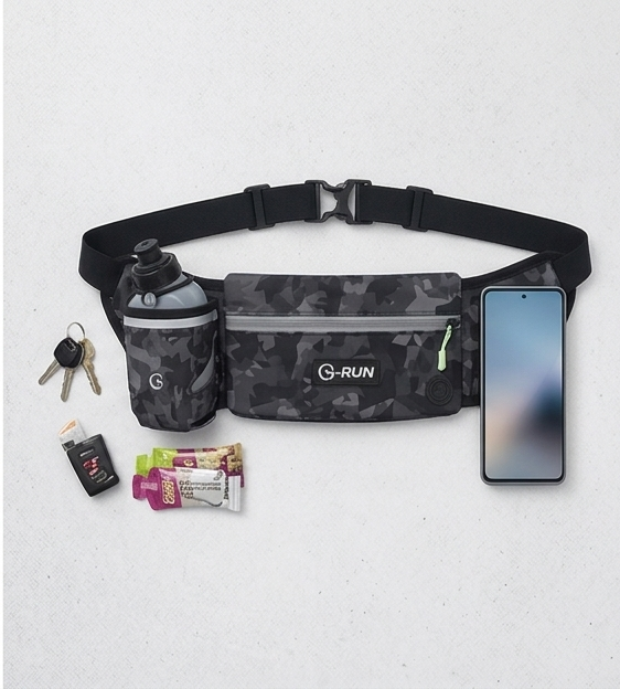G-Run Hydration Running Belt — 2x10oz Bottles, Fits Any Phone